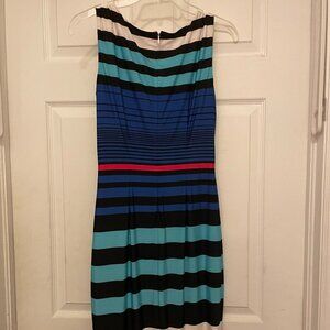 Cache Multicolor Striped Sleeveless Midi Sheath Dress | Size Small